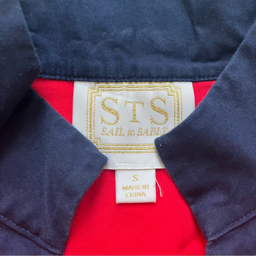 Sail To Sable Red Navy Color Block Shift Dress Sm… - image 5